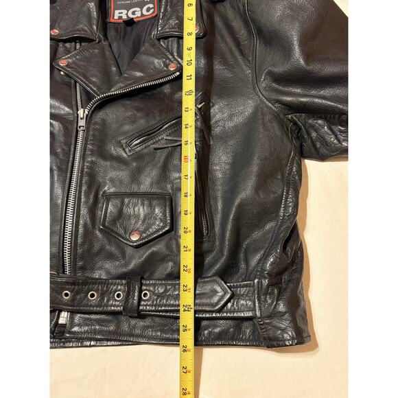 Vintage RGC Men’s Size 52 Black Leather Motorcycle Biker Jacket - Picture 7 of 12